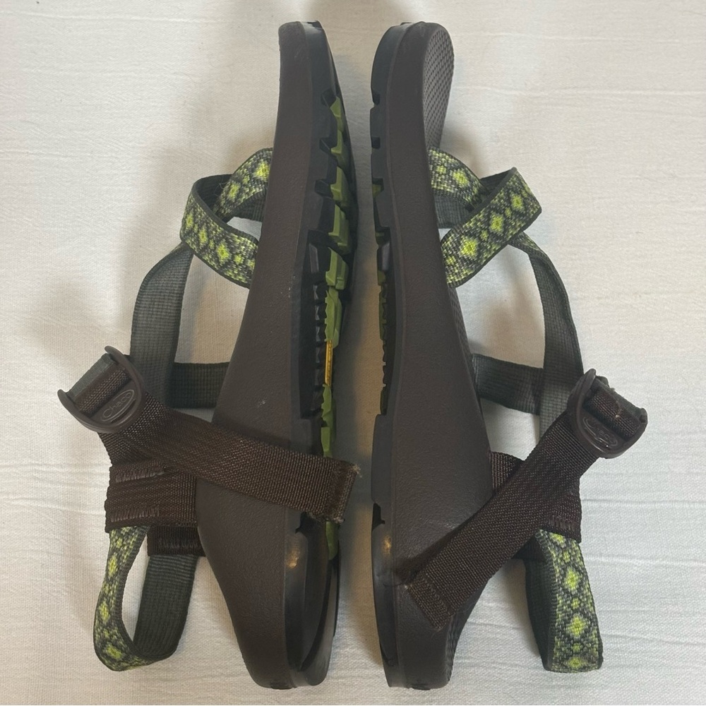 Chaco Z/1 Adjustable Strap Classic Diamond Pattern Sandals-Green-Women Size 10 - Picture 7 of 10